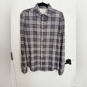 Men's Gray Plaid Button-Up Shirt